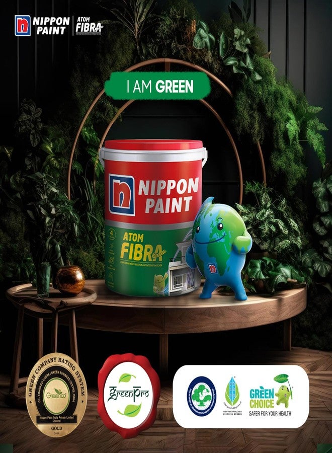 Nippon Paint طلاء نيبون أتوم فايبر 2 في 1 داخلي وخارجي (لون أصفر ديستني، 4 لتر) - Image 4